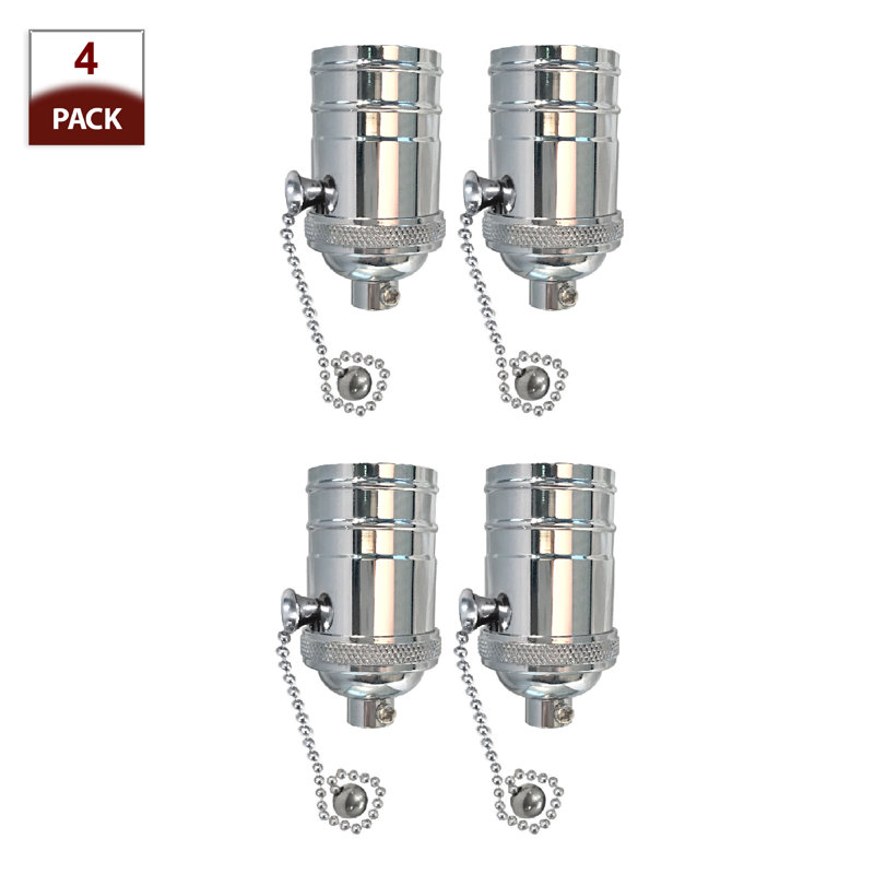 Ensemble d'éclairage pour douille de lampe à tirer, Nickel poli