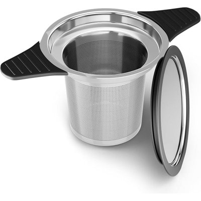 Large Tea Strainers & Filters For Loose Tea Single Cup, 304 Stainless Steel And Food Grade Silicone Extra Fine Mesh Tea Infusers For Loose Tea