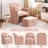 Velvet Barrel Chair Accent Chair with Footrest-111178579