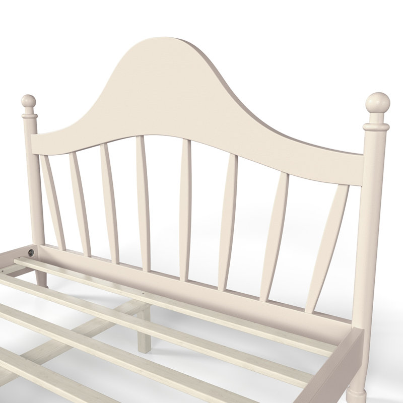 Grand lit plateforme avec tête de lit chic, structure de lit en bois massif avec support à lattes, aucun sommier tapissier requis