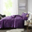 Full/Queen Purple Velvet Comforter - Warm & , Diamond , Includes Shams, Machine Washable Sized Bedding With Pillow