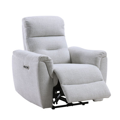 Fauteuil inclinable électrique en chenille gris Eastre avec port USB