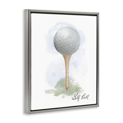 Cadre de golf flottant sur un té en pastel doux, design par Matthew Piotrowicz