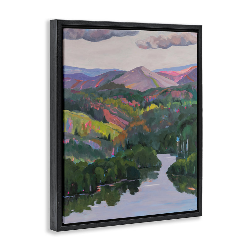 Cadre flottant Park City Mountains, design par Jenny Wantuch, Cadre flottant noir de jais, H 31 po x l 25 po