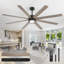 72" Large Modern Ceiling Fan with Light, 8 Reversible Blades, Quiet DC Motor & Remote Control-96712055