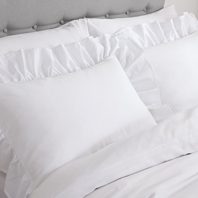Relaxed Frill 200 TC Duvet Cover Set, Super King - 2 Standard Pillowcases, White