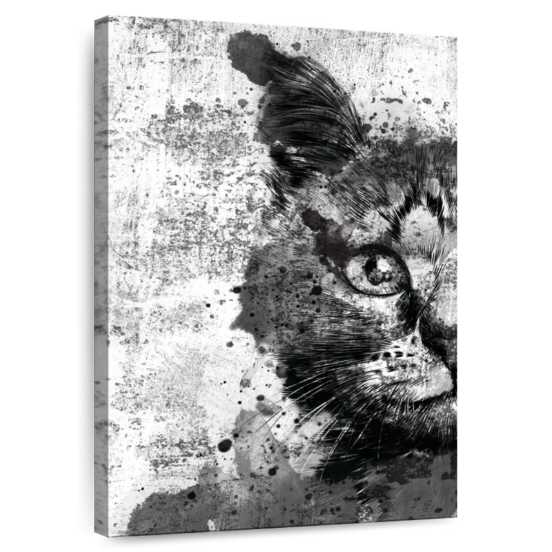 Brampt Cat Face Black And White, 48" H x 32" W