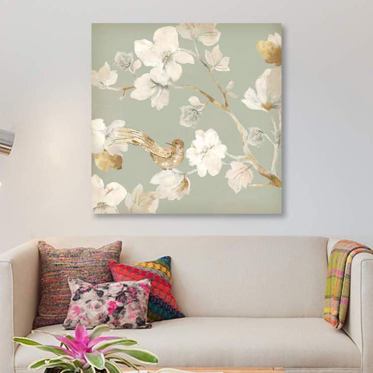 «Paradise Magnolia II» par Asia Jensen, reproduction sur toile, H 12 po x l 12 po x P 0,75 po, Toile tendue, Pas de tapis