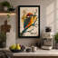 Kingfisher Among Branches Japandi - Wrapped Canvas-1395774910-1395774911