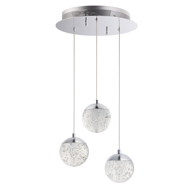 Sensabaugh 3 - Light Polished Chrome LED Cluster Pendant