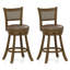 Ensemble de 2 tabourets de bar pivotants de 25 po avec hauteur de comptoir en rotin PE-233221177-233221178