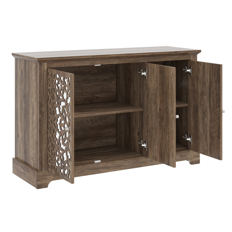  Buffet large à 3 portes 45,7 po Eltingville, Chêne noueux