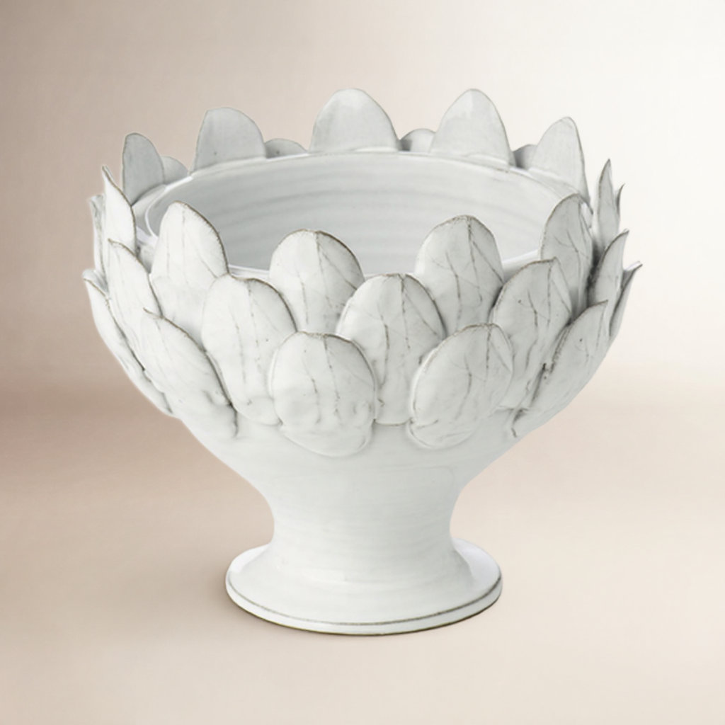 Gathered Garden Ceramic Statue Planter, White, 10" H x 12" W x 12" D