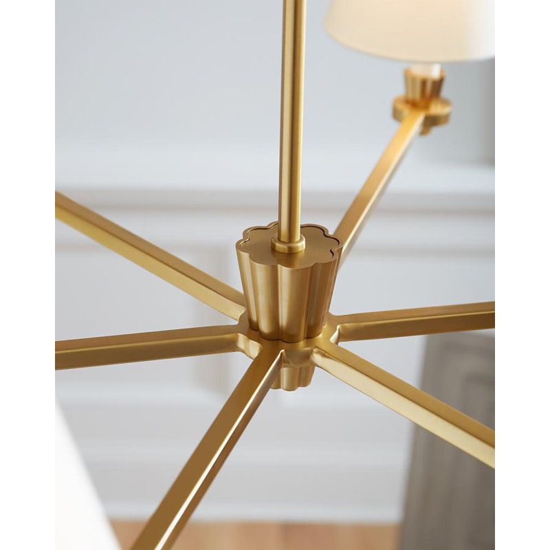 Paisley 6 - Light Chandelier, Burnished Brass