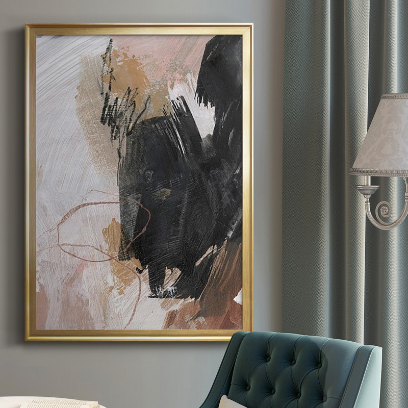 «Unbleached Neutrals III», reproduction encadrée de qualité supérieure - prête à être accrochée, Encadrement doré
