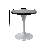 Heatherton Round Dining Table with MDF Top and White Stainless Steel Pedestal Base Kitchen Table Seats 2-4 Person-188218940-155420966