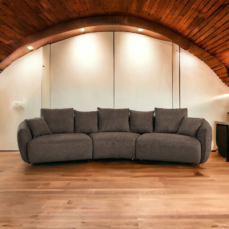Bash 145"L Upholstered Sofa with 7 Pillows