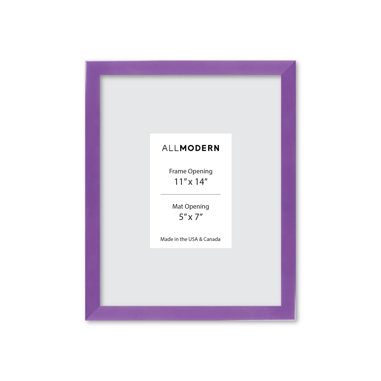 Willin Solid Wood Picture Frame with Mat, 12.75" W x 15.75" H, Plum Purple
