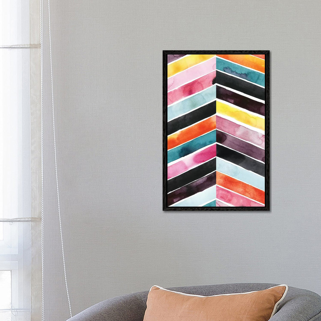 Leinwandbild Vivid Watercolor Chevron I von Grace Popp