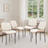 Windsor Faux Leather Dining Chair with Walnut Bentwood Back & Seat Base – Breathable Chair with Metal Legs