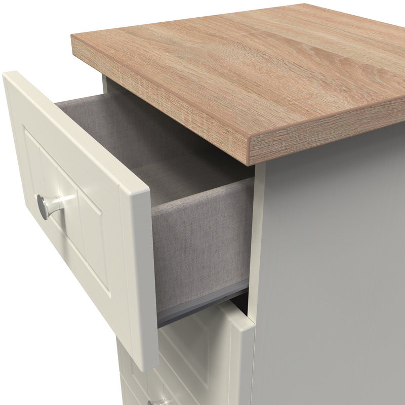 Fully Assembled Mitsuwa 5 - Drawer Chest of Drawers, Cream Ash/Oak