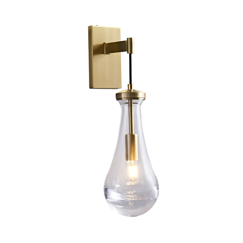 1-Light TearDrop Glass Wall Sconce 
