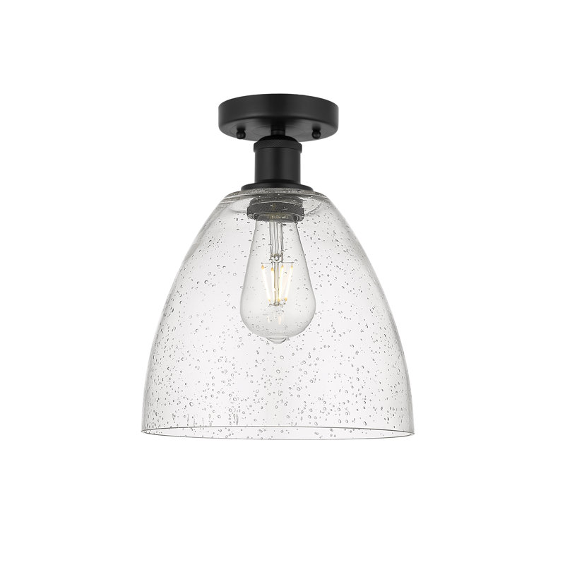 Plafonnier semi-encastré 1 lumière Alleson, Noir mat, H 13,25 po x l 9 po x P 9 po
