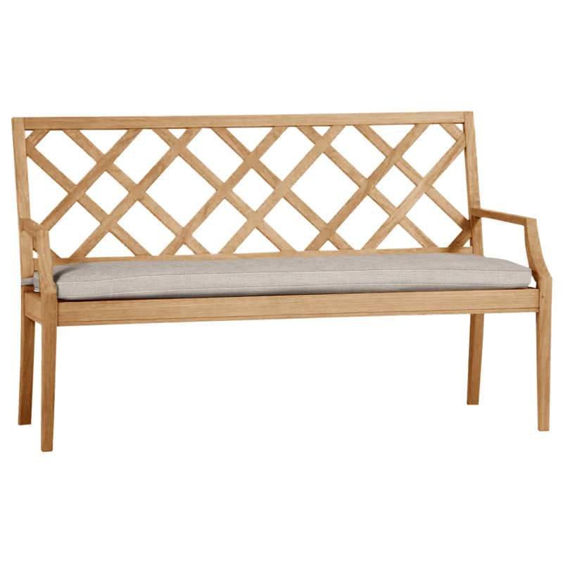 Banc 60 po Haley Teak - Teck naturel, Teck naturel, Lin Dove Sunbrella®, Pas de soudure