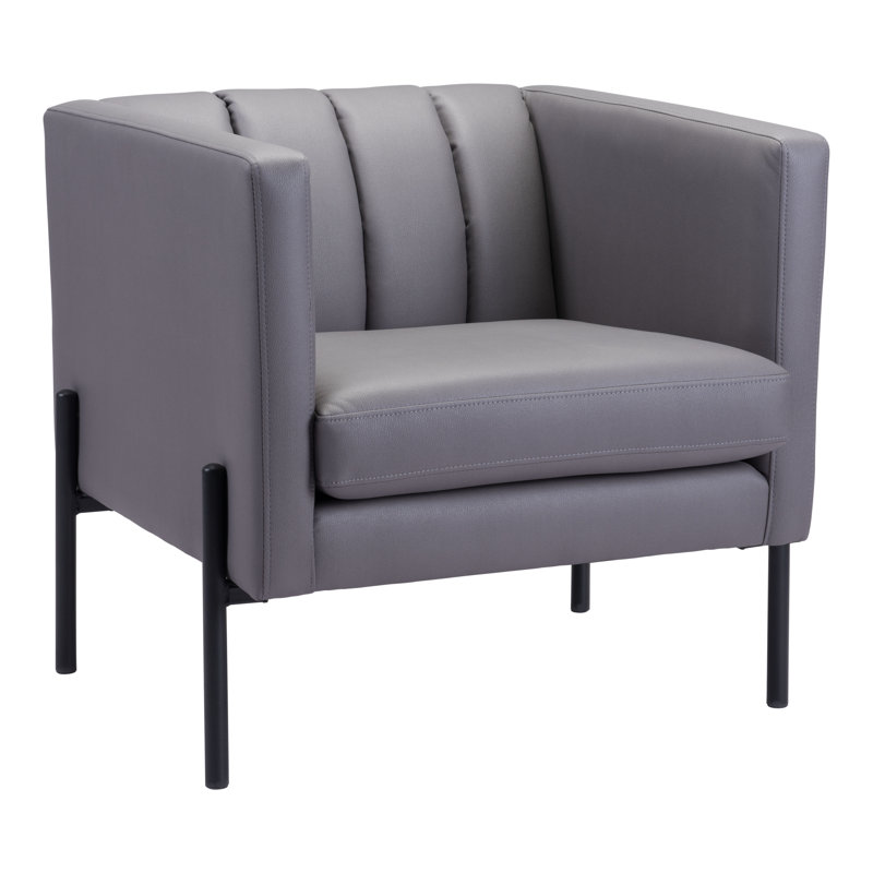 Chaise d'appoint Jess - brun, Polyester gris