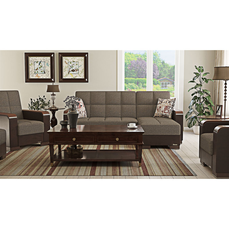 Chaise longue rembourrée convertible avec rangement