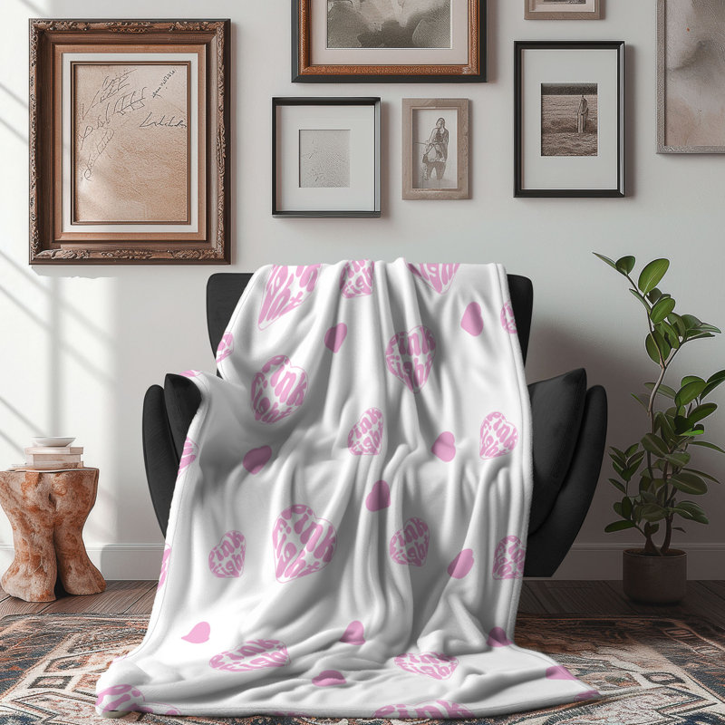 Couverture rose de qualité supérieure 1 pièce, L 60 po x L 80 po