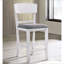 Ensemble de 2 chaises à hauteur de comptoir rembourrées en tissu blanc et gris