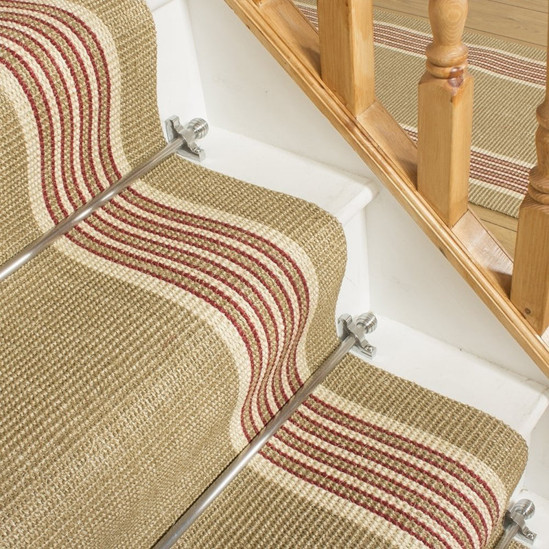Stair Runner Alpert Striped Hand Woven Indoor Area Rug, Runner 69cm x 450cm