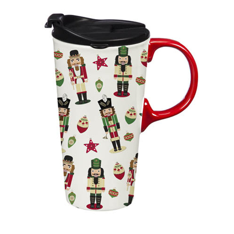 Tasse de voyage en céramique, 17 oz. , Avec boîte, casse-noisettes