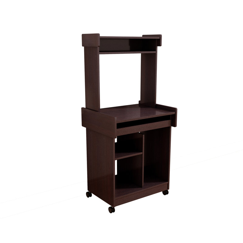 Chariot pour micro-ondes avec station de café sur roulettes verrouillables, Espresso