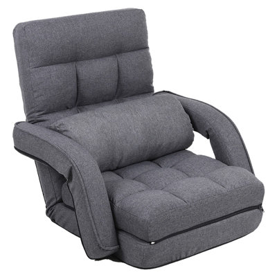 Reclining Floor Gaming Chair Foldable Chaise Lounge Game Chair For Adults With Armrest