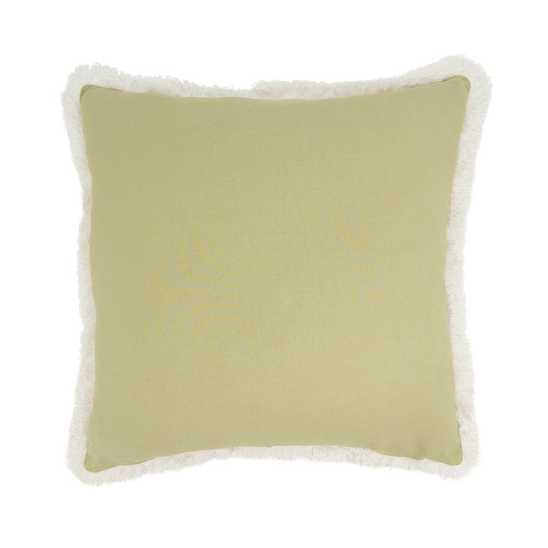 Green Cotton Embroidered Euro Pillow Cover, 18"x18"