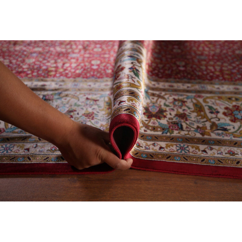 Tapis traditionnel rouge All-Over Floral 10 x 13