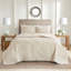 Ensemble de couvre-lit réversible 3 pièces crème double / grand