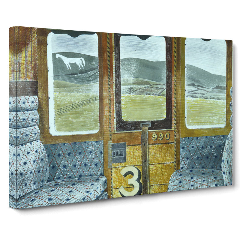Train Landscape by Eric Ravilious - Wrapped Canvas, 35cm H x 50cm W x 3cm D