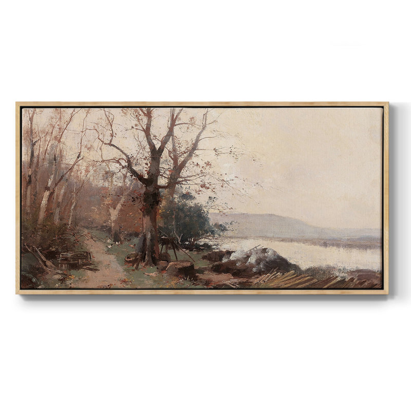 Série paysage - CDXCI - Toile tendue avec châssis, prête à accrocher, H 17 po x l 33 po, Naturel