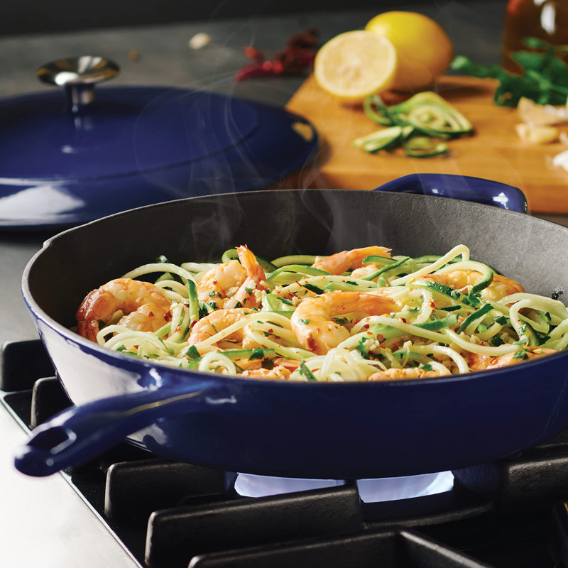 12 In. Covered Skillet - Cast Iron - S1000 - PE - Gradated Cobalt - Gourmet