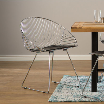 Sayers 47cm H Upholstered Windsor Back Side Chair in Silver