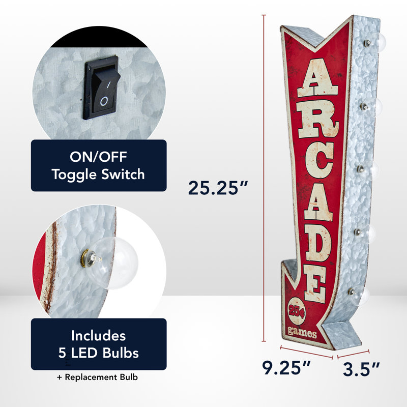 Enseigne lumineuse DEL « Arcade Games »