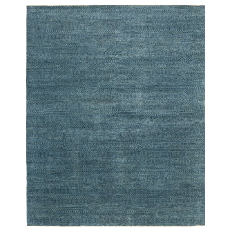 Smith Wool Area Rug in Blue/Neutral, Rectangle 12' x 16'