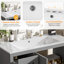 Meuble-lavabo moderne de 36 po avec lavabo en céramique, porte à fermeture en douceur, tablette réglable et 3 tiroirs, beaucoup de rangement.-1407660550