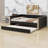 LED Lighted Upholstered Daybed with Pull-Out Trundle