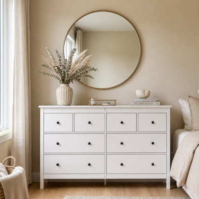 55" Modern Wooden 10 Drawer Dresser, Chest of Drawers with Smooth Drawer Slides & Anti-Tip Kit for Bedroom
