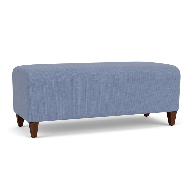 Banc de réception Ravenna, Bois de noyer, Chambray bleu marine clair