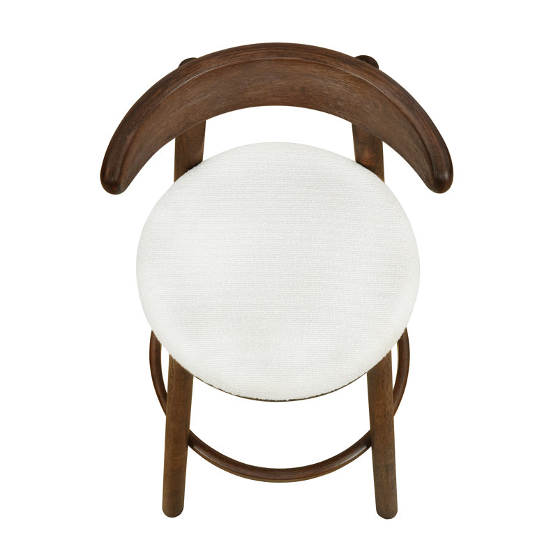Tabourets de bar rembourrés Mid-Century, Noyer